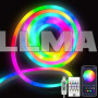 Умная гибкая неоновая лента 5 м RGB управления с телефона и пульта